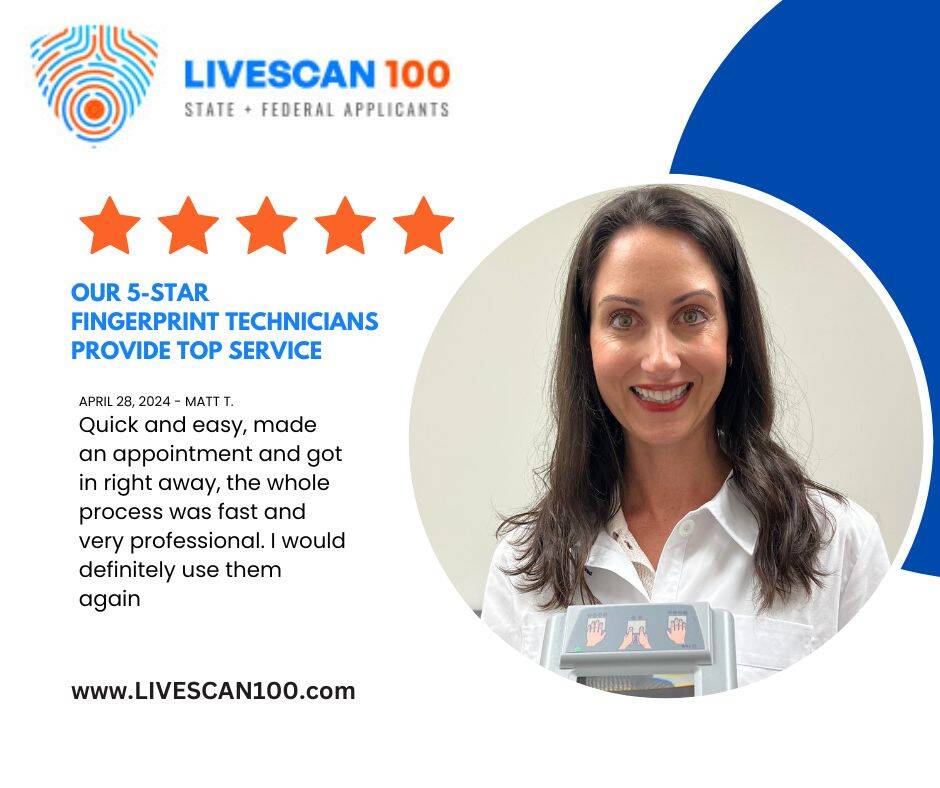 Livescan 100 fingerprint card and electronic services florida